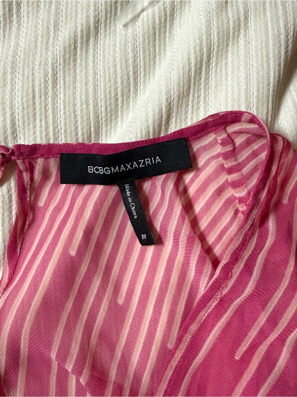 BCBGMaxazria Longsleeve Ruffle Coctail Dress Size 10 - Picture 15 of 16